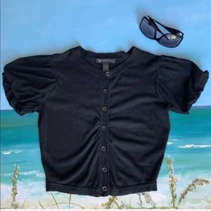 INC Midriff Buttonfront Sweater Size Small